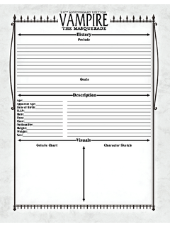 Doundrella's Vampire: The Masquerade Character Sheet (Blank)